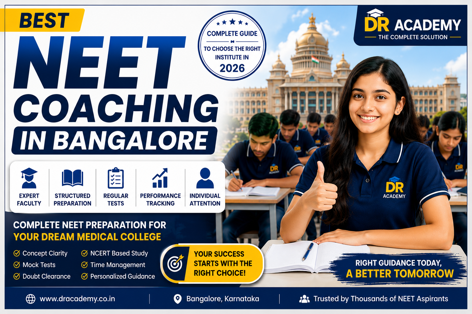 Students attending NEET coaching classes at DR Academy Bangalore
